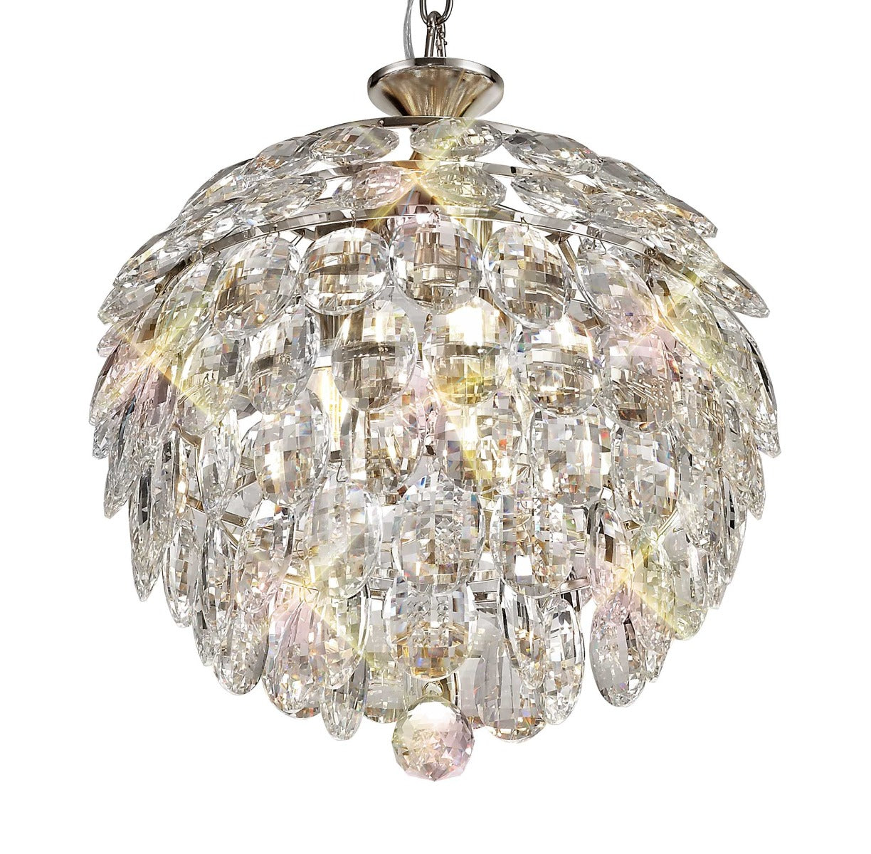 Diyas Coniston 3 Light Small Pendant Light in Polished Chrome with Crystal