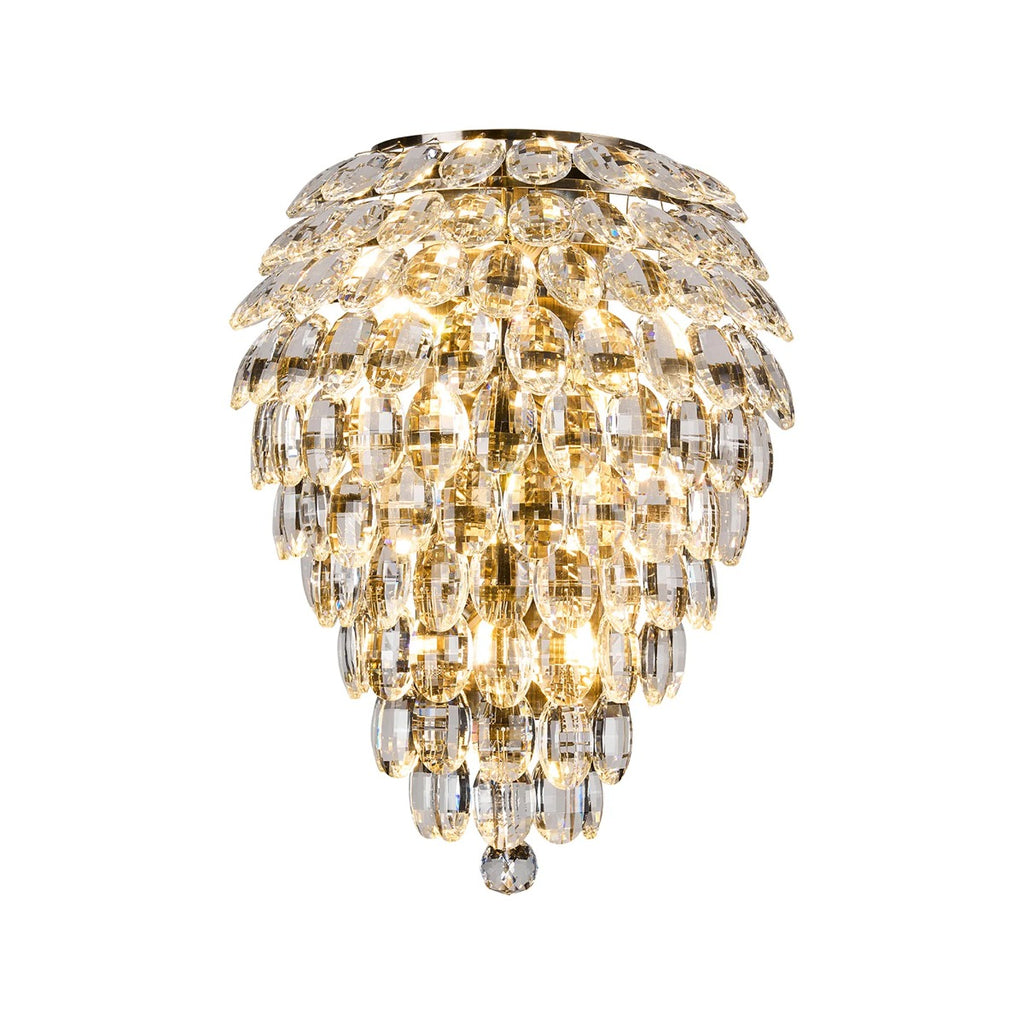 Diyas Coniston 4 Light Tall Wall Light in Antique Brass