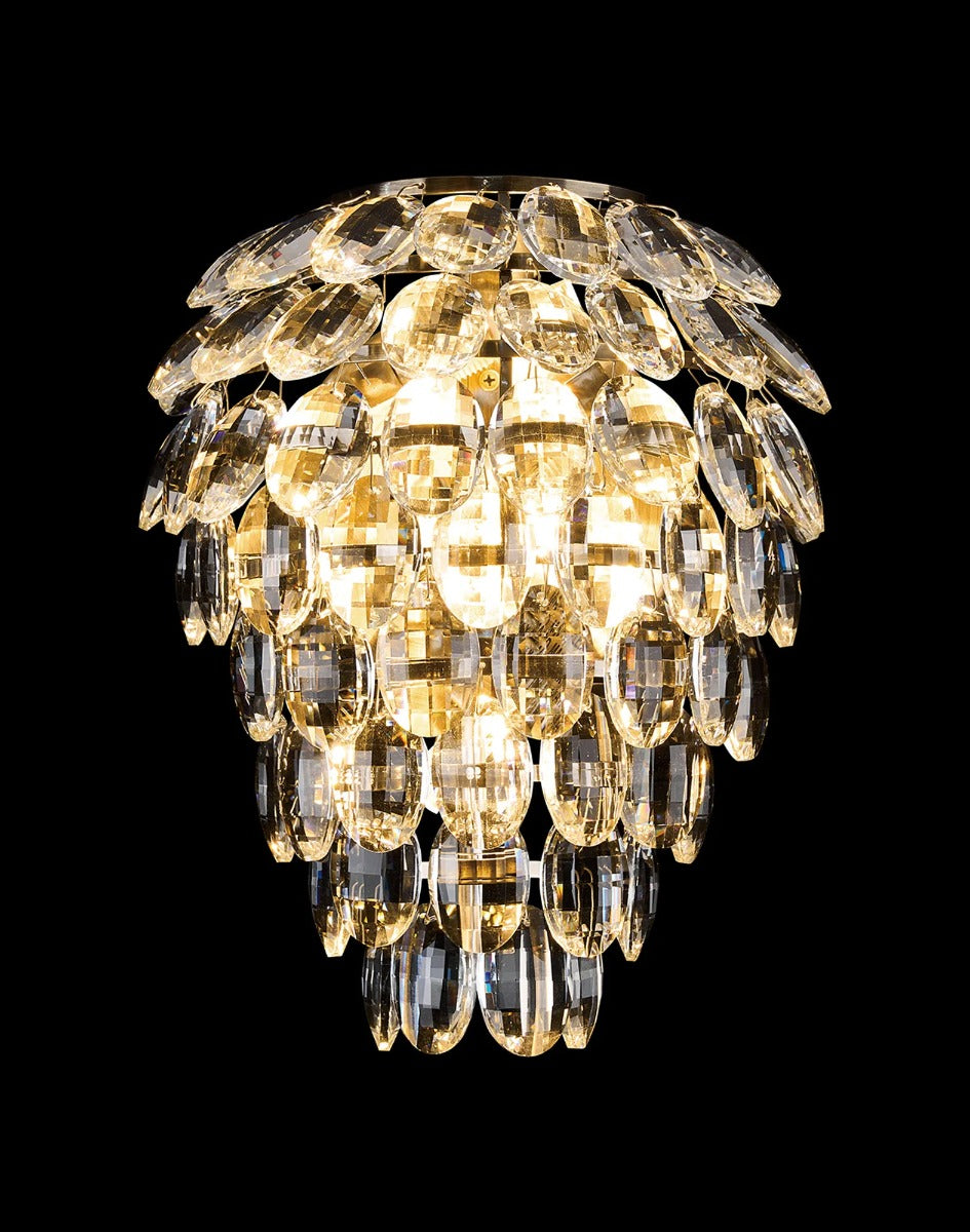 Diyas Coniston 4 Light Wall Light in Antique Brass IP44