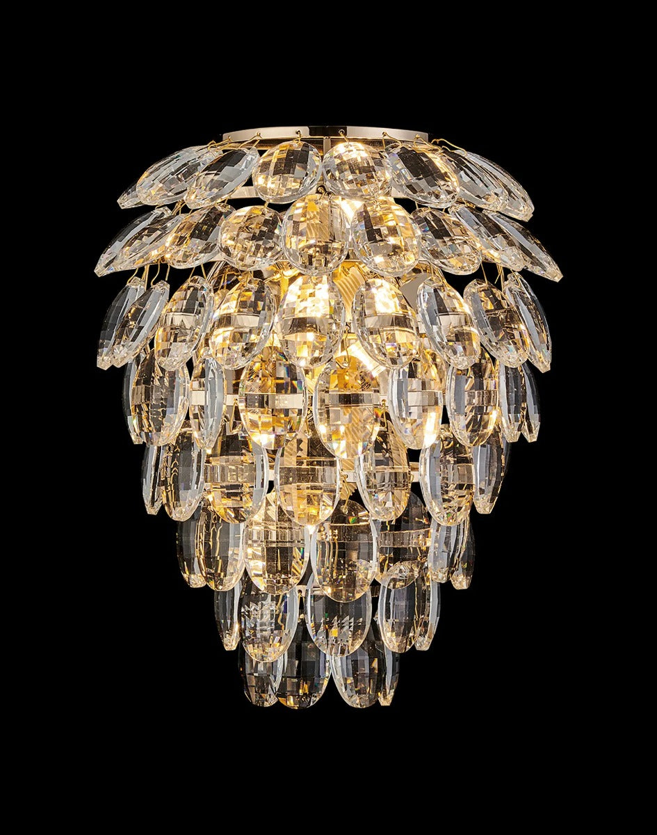 Diyas Coniston 4 Light Wall Light in French Gold IP44
