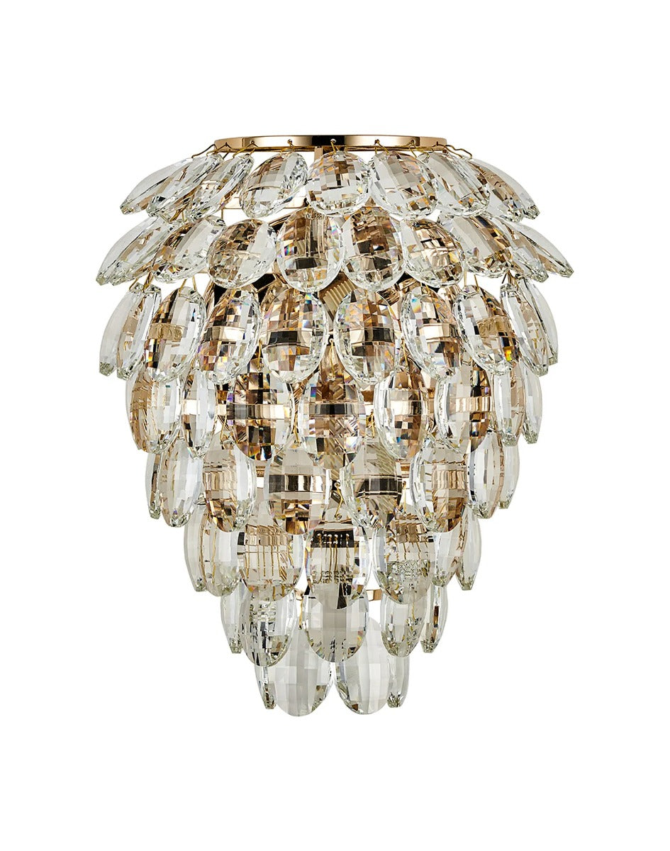 Diyas Coniston 4 Light Wall Light in French Gold IP44