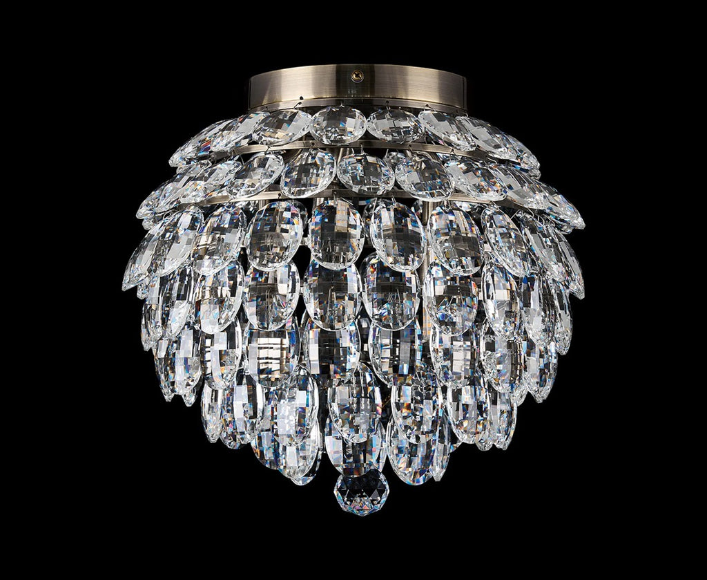 Diyas Coniston 5 Light Ceiling Light in Antique Brass IP44
