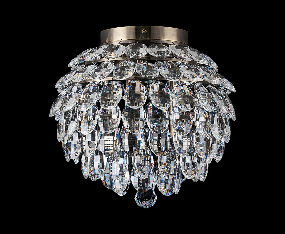 Diyas Coniston 5 Light Ceiling Light in Antique Brass IP44