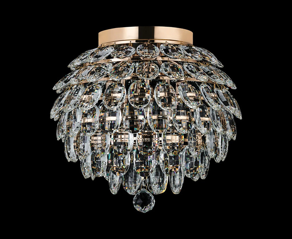 Diyas Coniston 5 Light Ceiling Light in French Gold IP44
