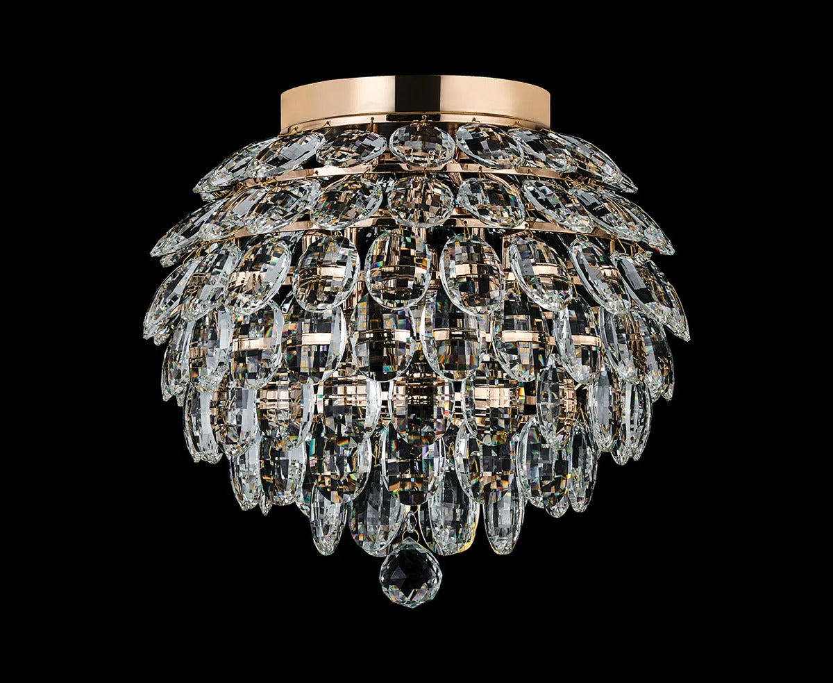 Diyas Coniston 5 Light Ceiling Light in French Gold IP44