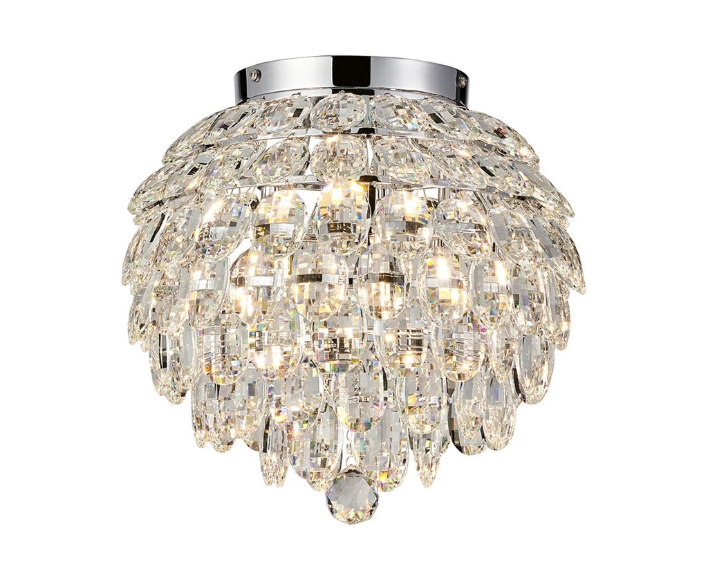 Diyas Coniston 5 Light Ceiling Light in Polished Chrome IP44