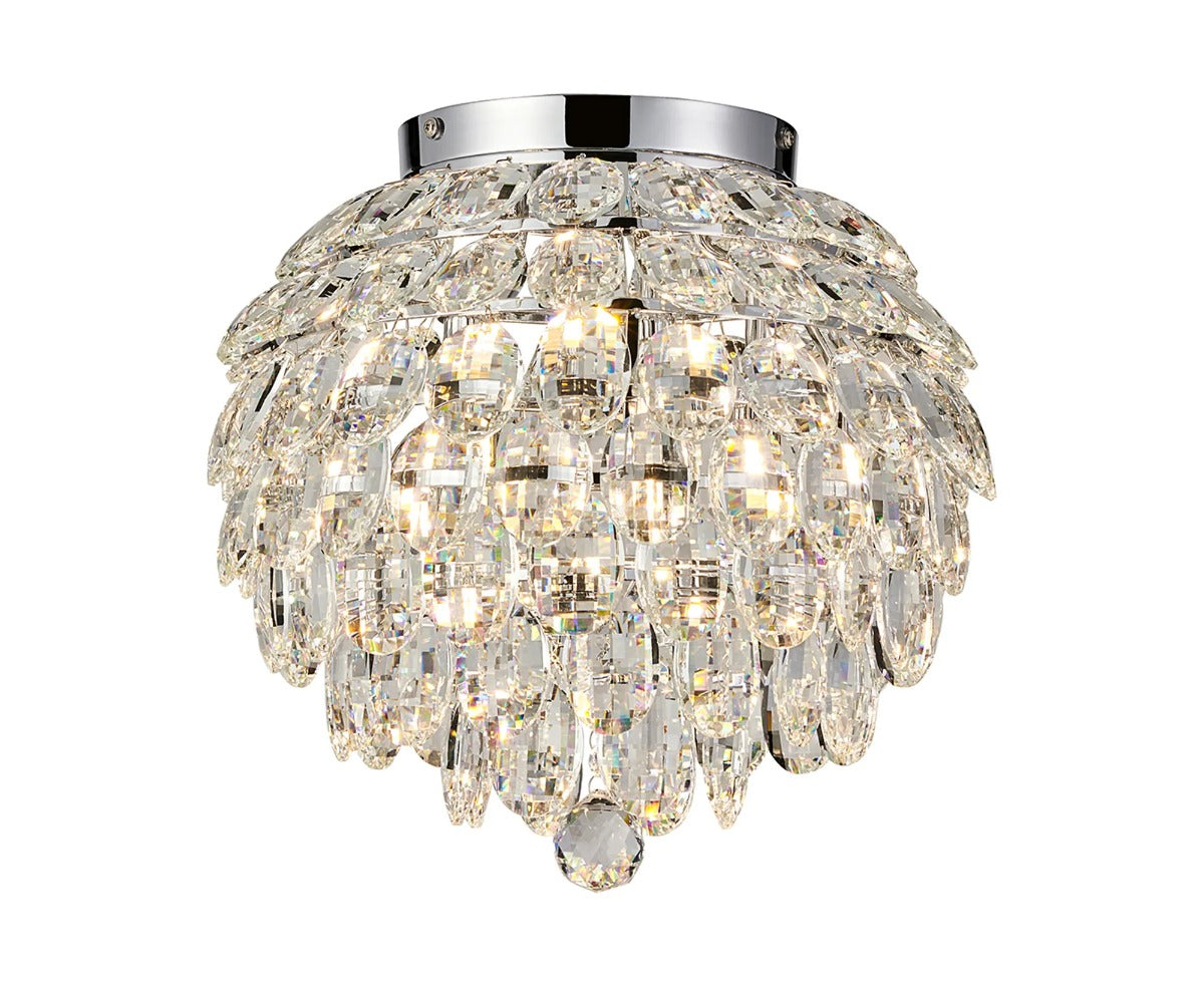 Diyas Coniston 5 Light Ceiling Light in Polished Chrome IP44