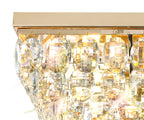 Diyas Coniston 5 Light Linear Bar Flush Ceiling Light in French Gold with Crystal