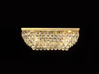 Diyas Coniston 5 Light Linear Bar Flush Ceiling Light in French Gold with Crystal