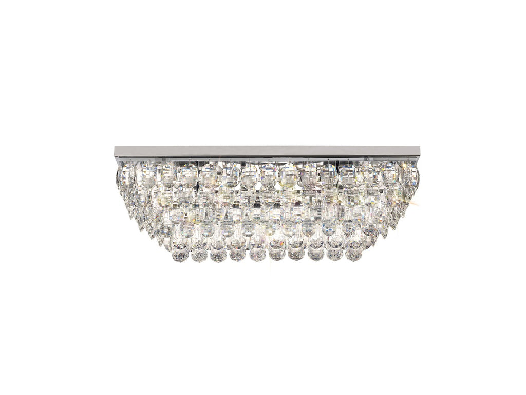Diyas Coniston 5 Light Linear Bar Flush Ceiling Light in Polished Chrome with Crystal
