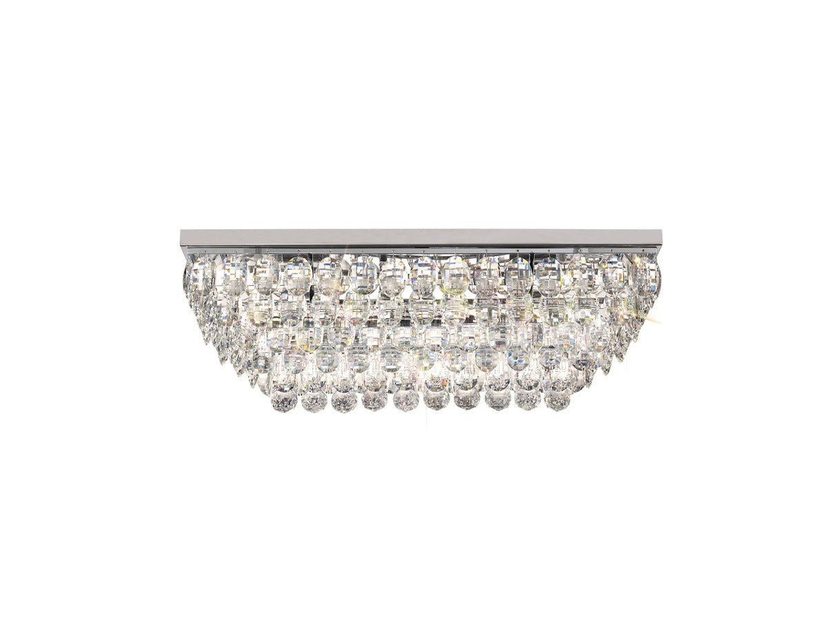 Diyas Coniston 5 Light Linear Bar Flush Ceiling Light in Polished Chrome with Crystal