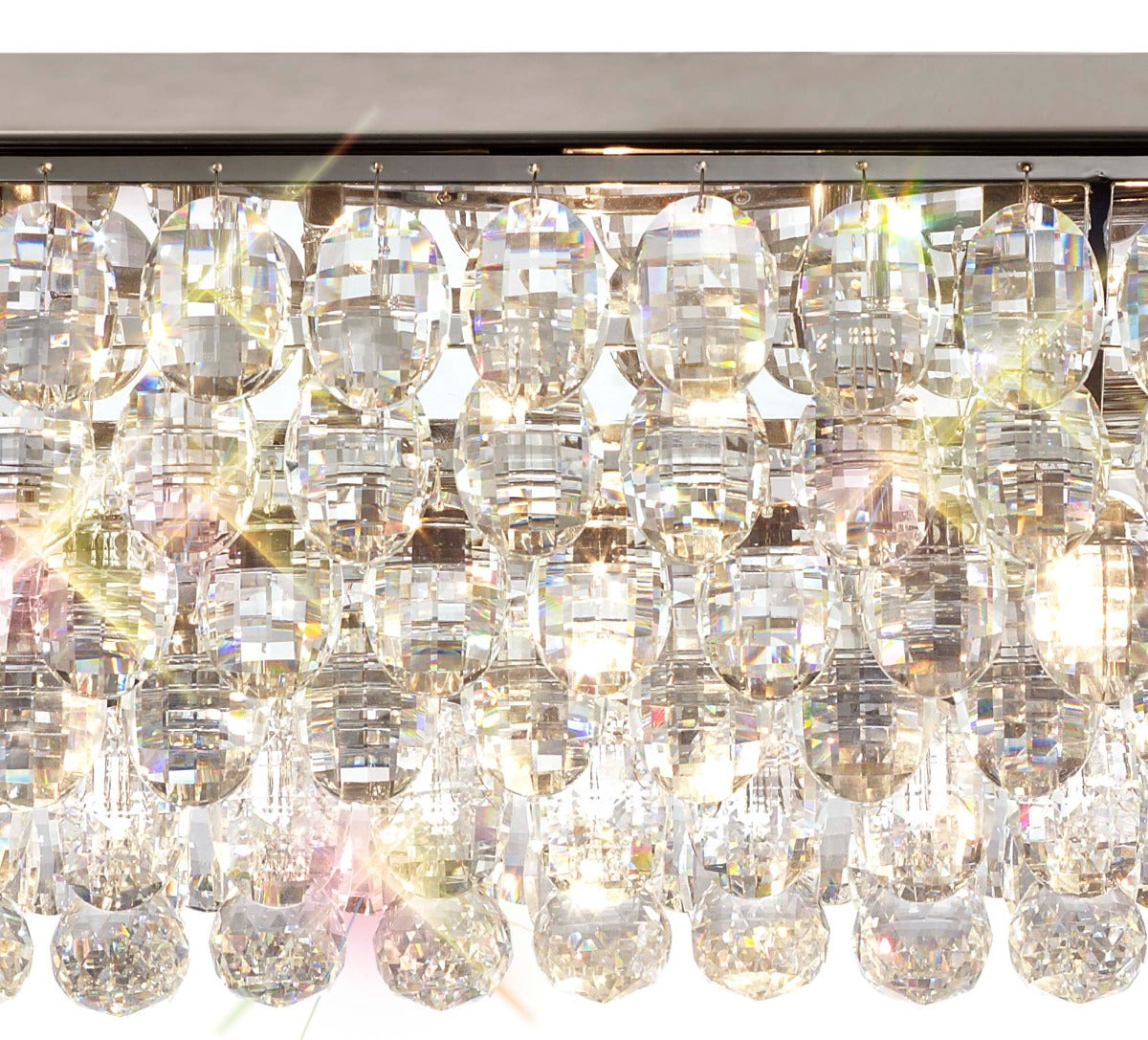 Diyas Coniston 5 Light Linear Bar Flush Ceiling Light in Polished Chrome with Crystal