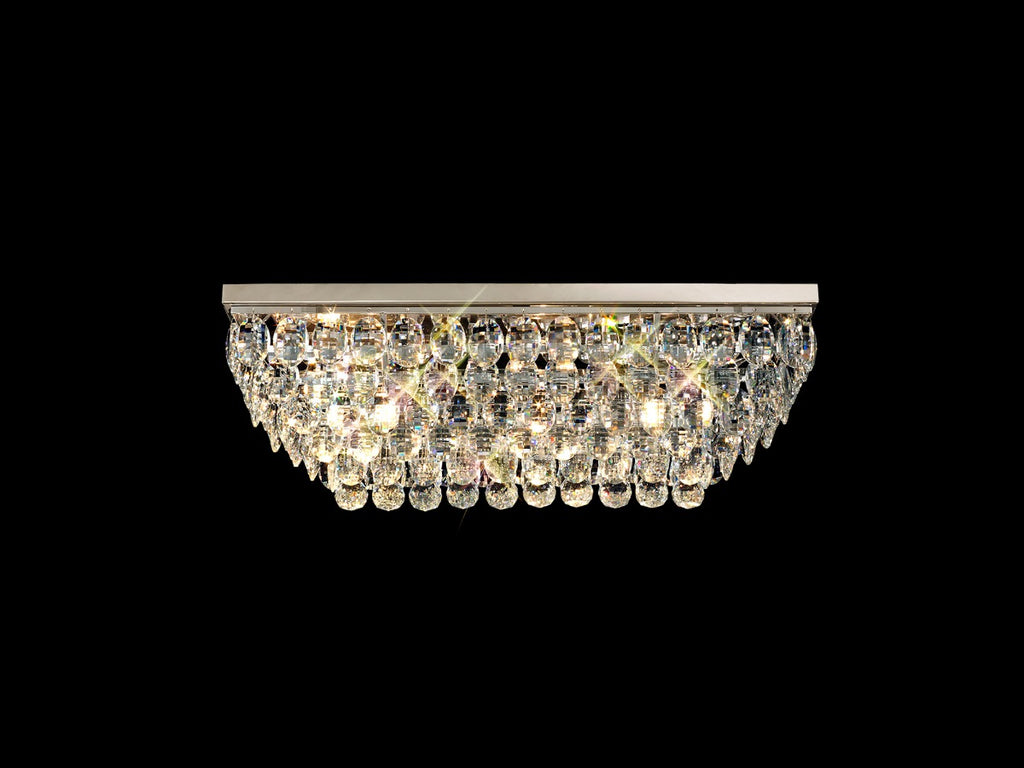 Diyas Coniston 5 Light Linear Bar Flush Ceiling Light in Polished Chrome with Crystal