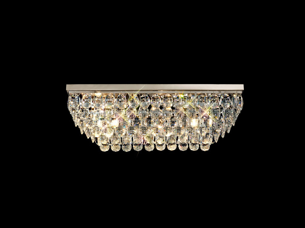 Diyas Coniston 5 Light Linear Bar Flush Ceiling Light in Polished Chrome with Crystal
