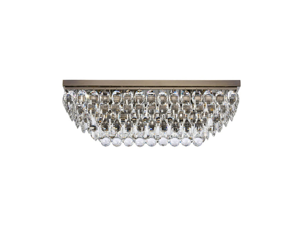 Diyas Coniston 5 Light Linear Flush Ceiling Light in Antique Brass