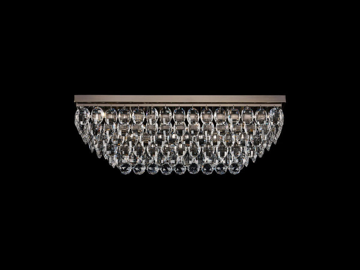 Diyas Coniston 5 Light Linear Flush Ceiling Light in Antique Brass