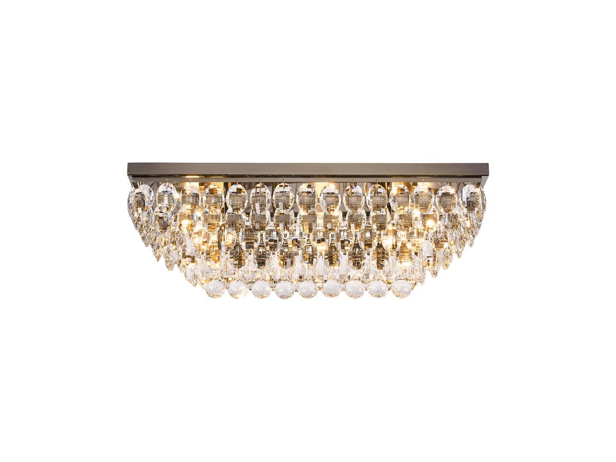 Diyas Coniston 5 Light Linear Flush Ceiling Light in Antique Brass