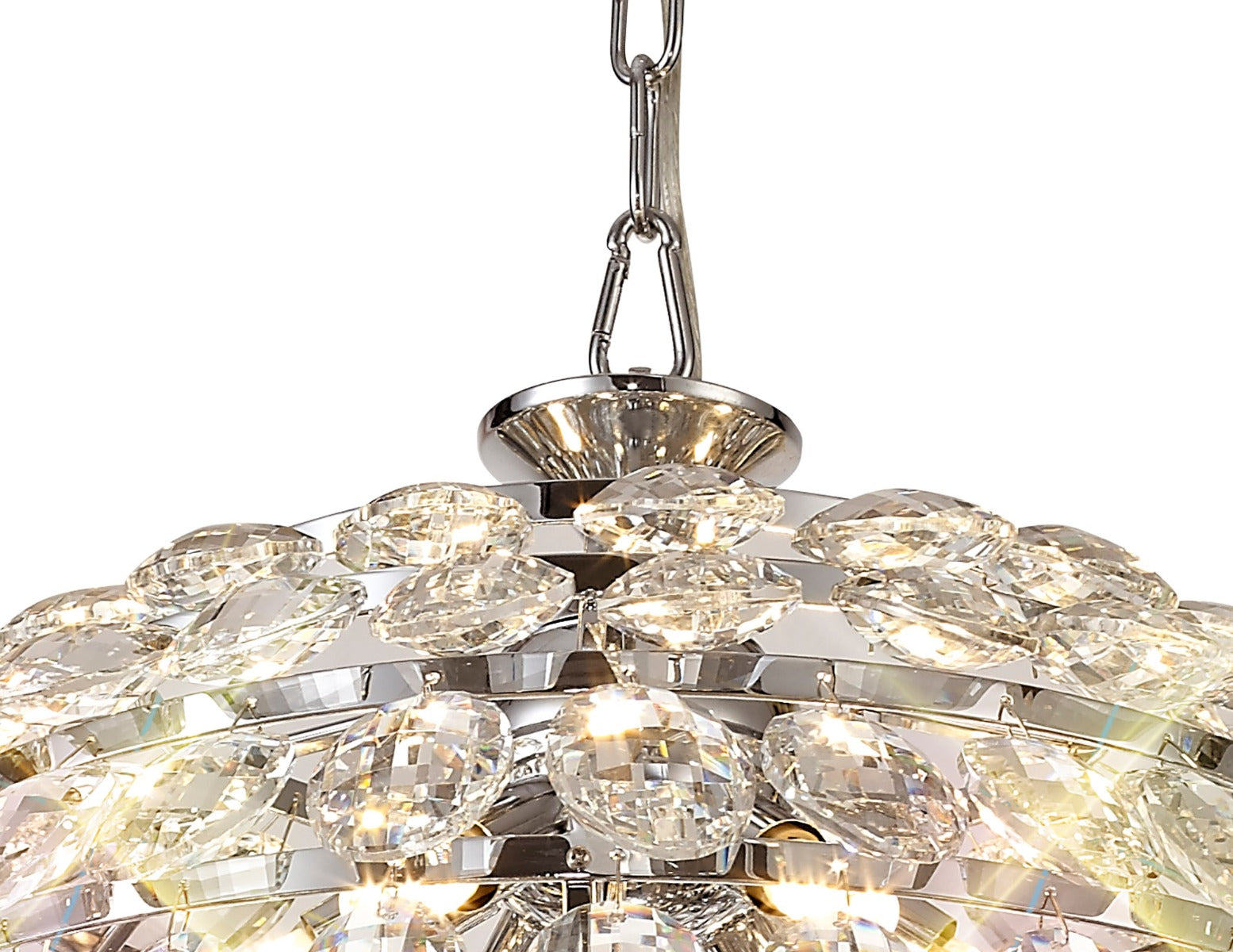 Diyas Coniston 6 Light Medium Pendant Light in Polished Chrome with Crystal