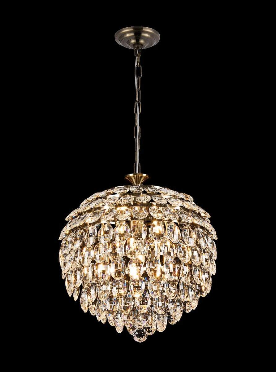 Diyas Coniston 6 Light Pendant Light in Antique Brass