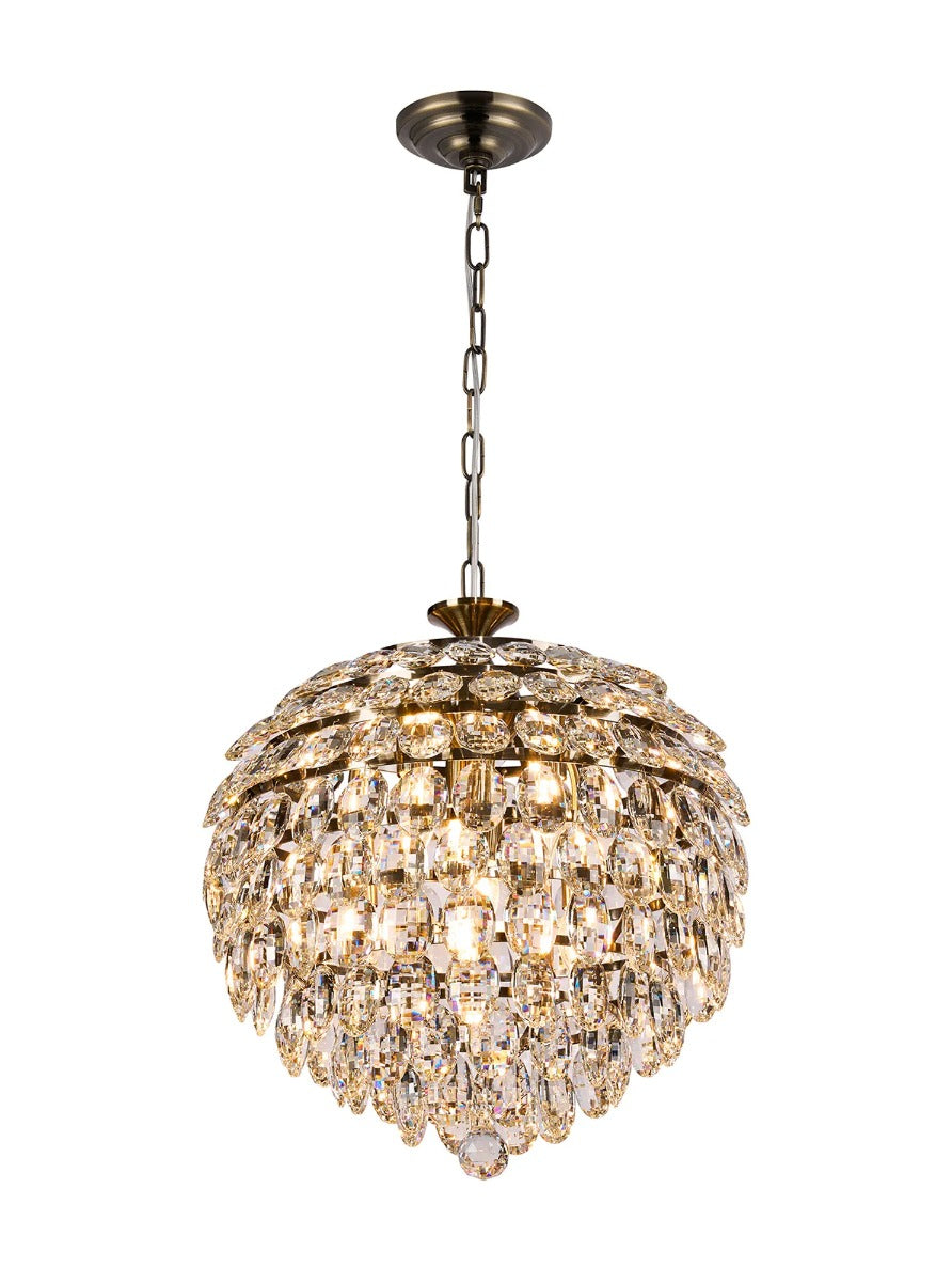 Diyas Coniston 6 Light Pendant Light in Antique Brass