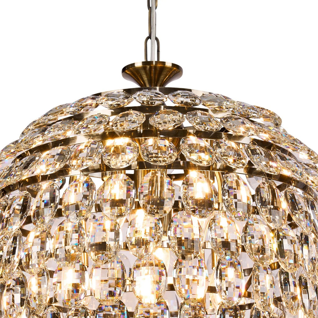 Diyas Coniston 6 Light Pendant Light in Antique Brass