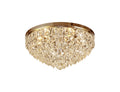 Diyas Coniston 6 Light Round Flush Ceiling Light in French Gold with Crystal