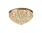 Diyas Coniston 6 Light Round Flush Ceiling Light in French Gold with Crystal