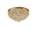 Diyas Coniston 6 Light Round Flush Ceiling Light in French Gold with Crystal