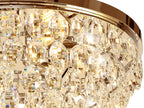 Diyas Coniston 6 Light Round Flush Ceiling Light in French Gold with Crystal