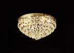 Diyas Coniston 6 Light Round Flush Ceiling Light in French Gold with Crystal