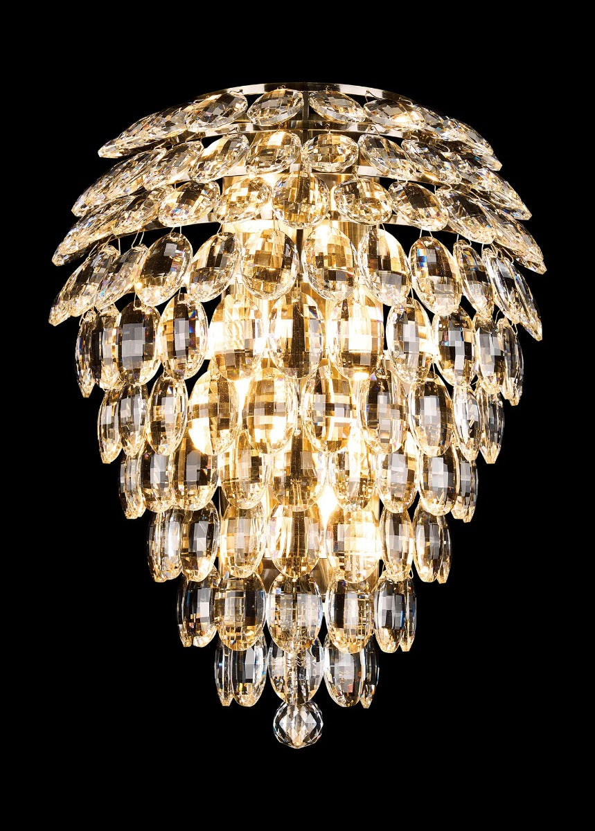 Diyas Coniston 6 Light Tall Wall Light in Antique Brass IP44