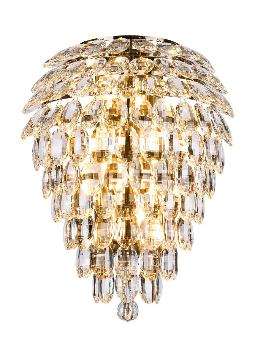 Diyas Coniston 6 Light Tall Wall Light in Antique Brass IP44