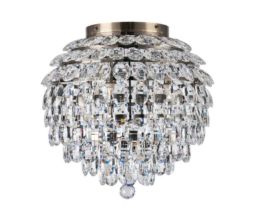 Diyas Coniston 8 Light Ceiling Light in Antique Brass IP44