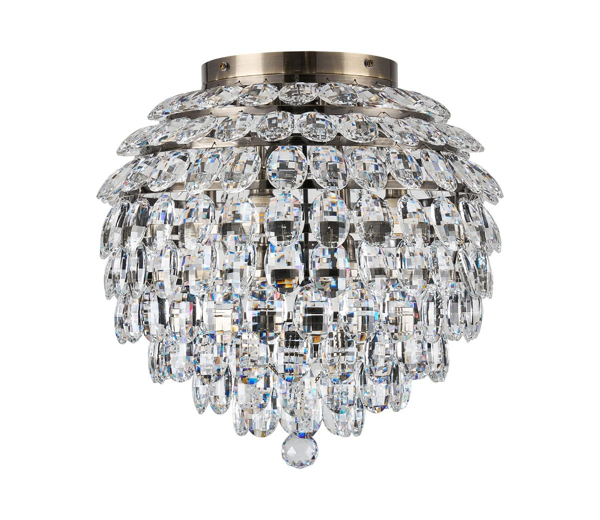Diyas Coniston 8 Light Ceiling Light in Antique Brass IP44