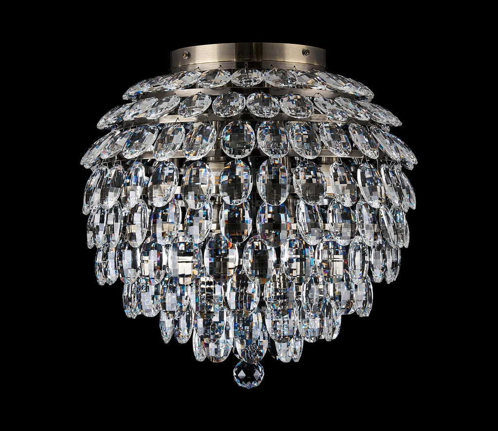 Diyas Coniston 8 Light Ceiling Light in Antique Brass IP44