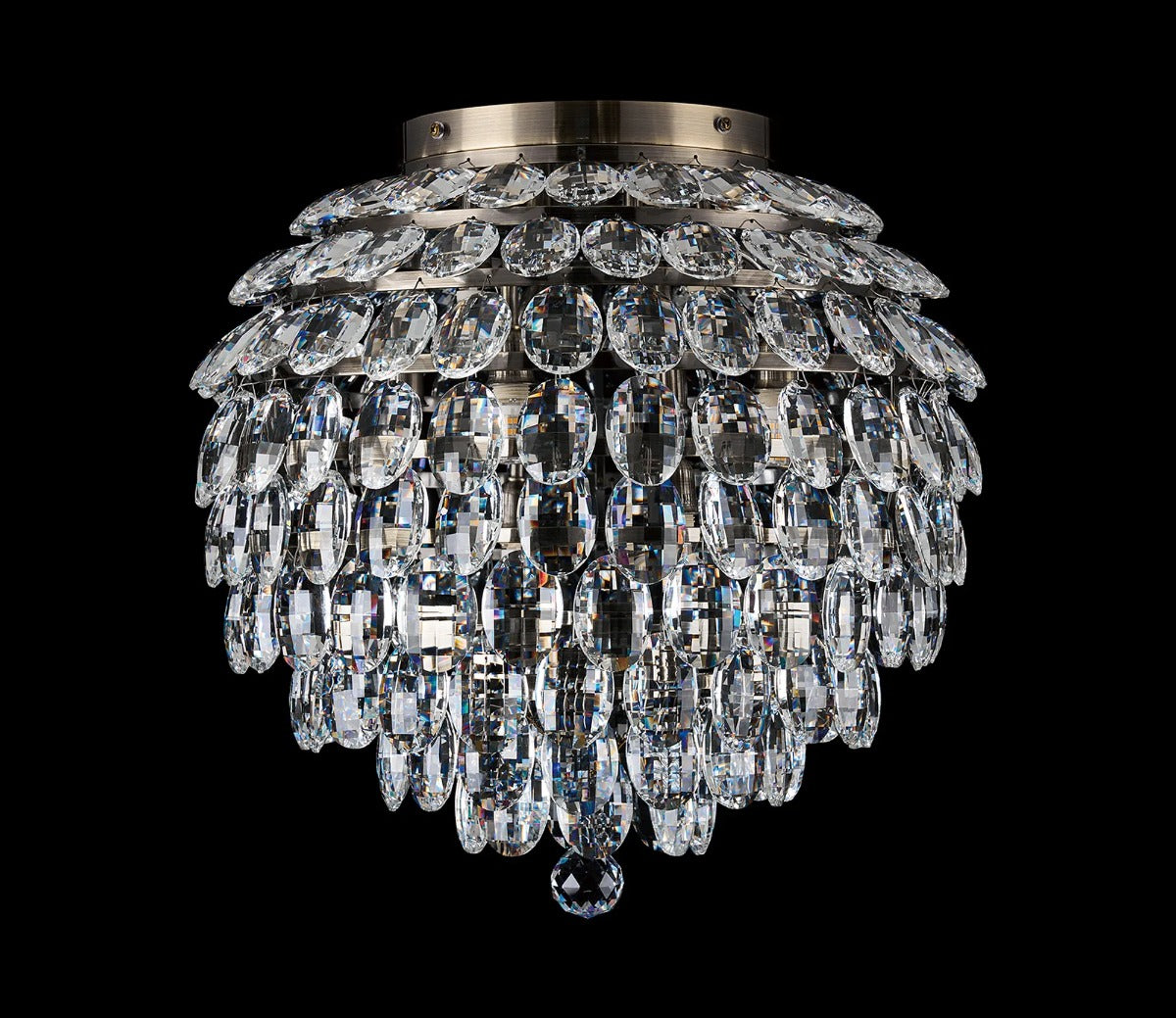 Diyas Coniston 8 Light Ceiling Light in Antique Brass IP44