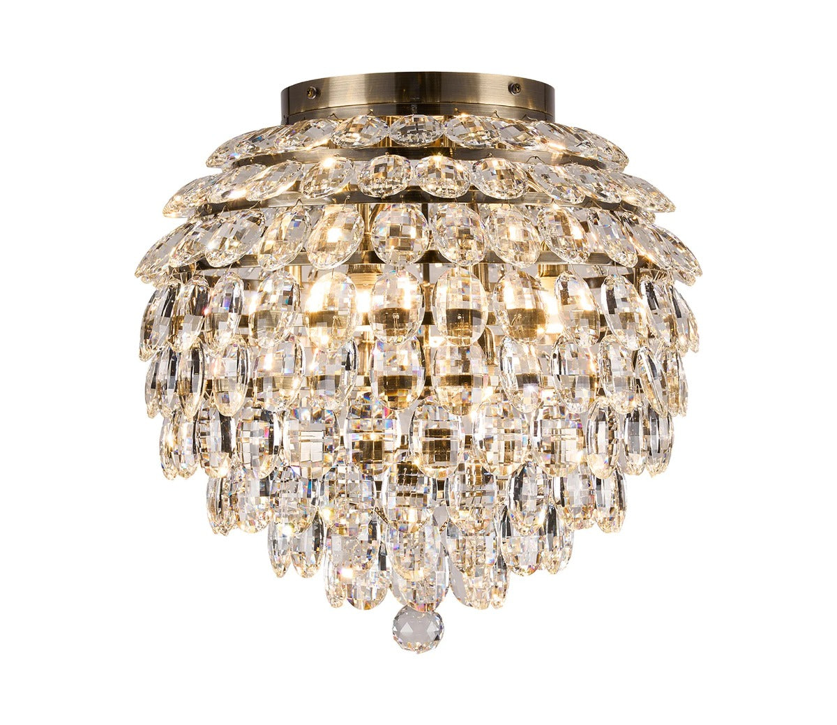 Diyas Coniston 8 Light Ceiling Light in Antique Brass IP44