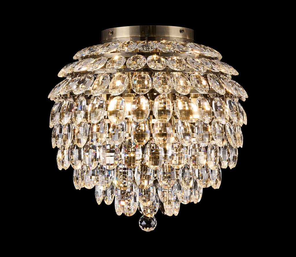 Diyas Coniston 8 Light Ceiling Light in Antique Brass IP44