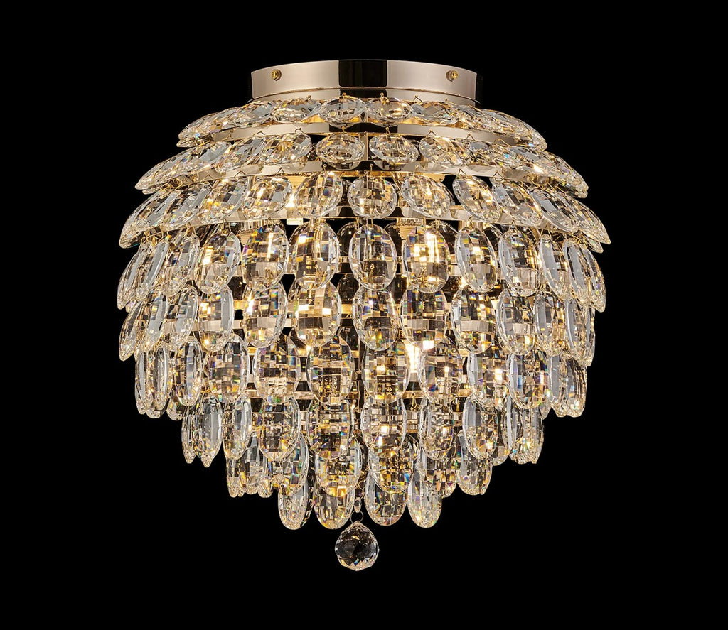 Diyas Coniston 8 Light Ceiling Light in French Gold IP44