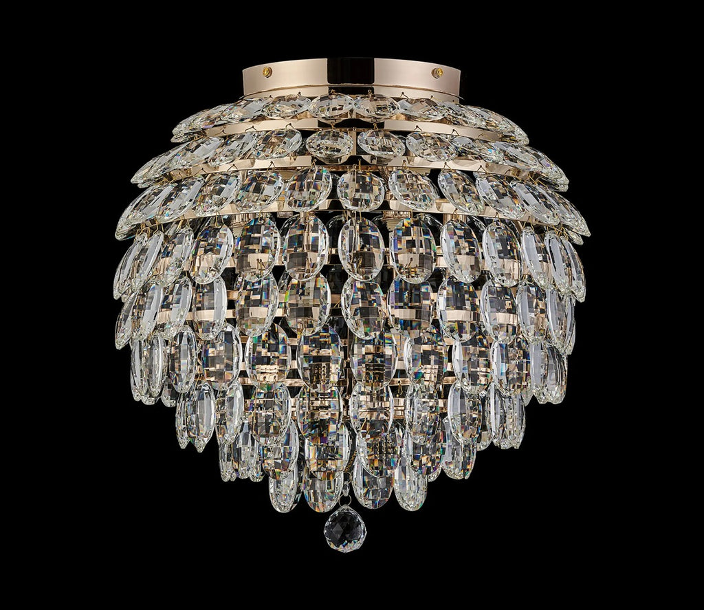 Diyas Coniston 8 Light Ceiling Light in French Gold IP44