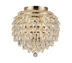 Diyas Coniston 8 Light Ceiling Light in French Gold IP44