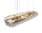 Diyas Coniston 8 Light Linear Bar Pendant Light in French Gold with Crystal