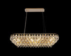 Diyas Coniston 8 Light Linear Bar Pendant Light in French Gold with Crystal