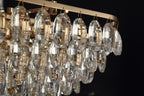 Diyas Coniston 8 Light Linear Bar Pendant Light in French Gold with Crystal