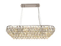 Diyas Coniston 8 Light Linear Bar Pendant Light in Polished Chrome with Crystal