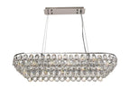 Diyas Coniston 8 Light Linear Bar Pendant Light in Polished Chrome with Crystal