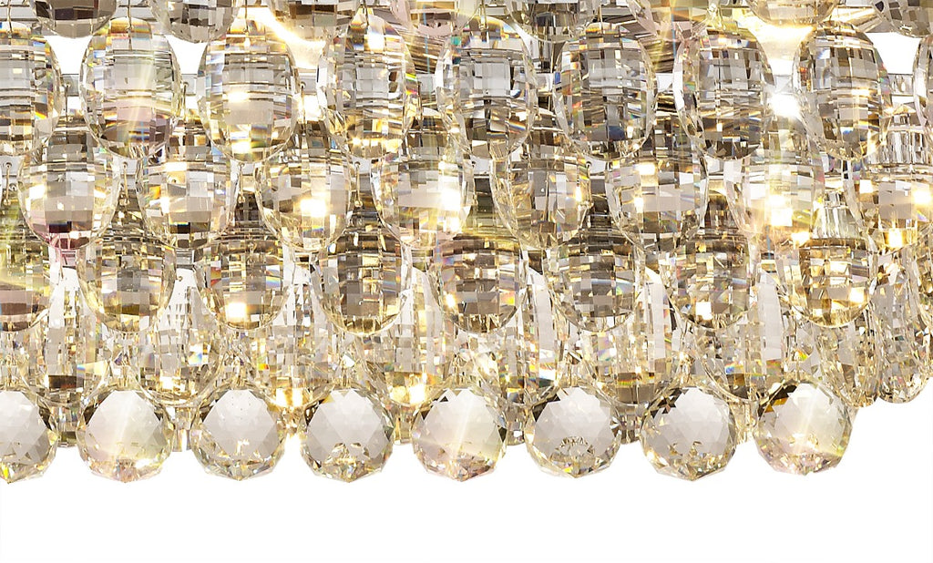 Diyas Coniston 8 Light Linear Bar Pendant Light in Polished Chrome with Crystal