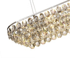 Diyas Coniston 8 Light Linear Bar Pendant Light in Polished Chrome with Crystal