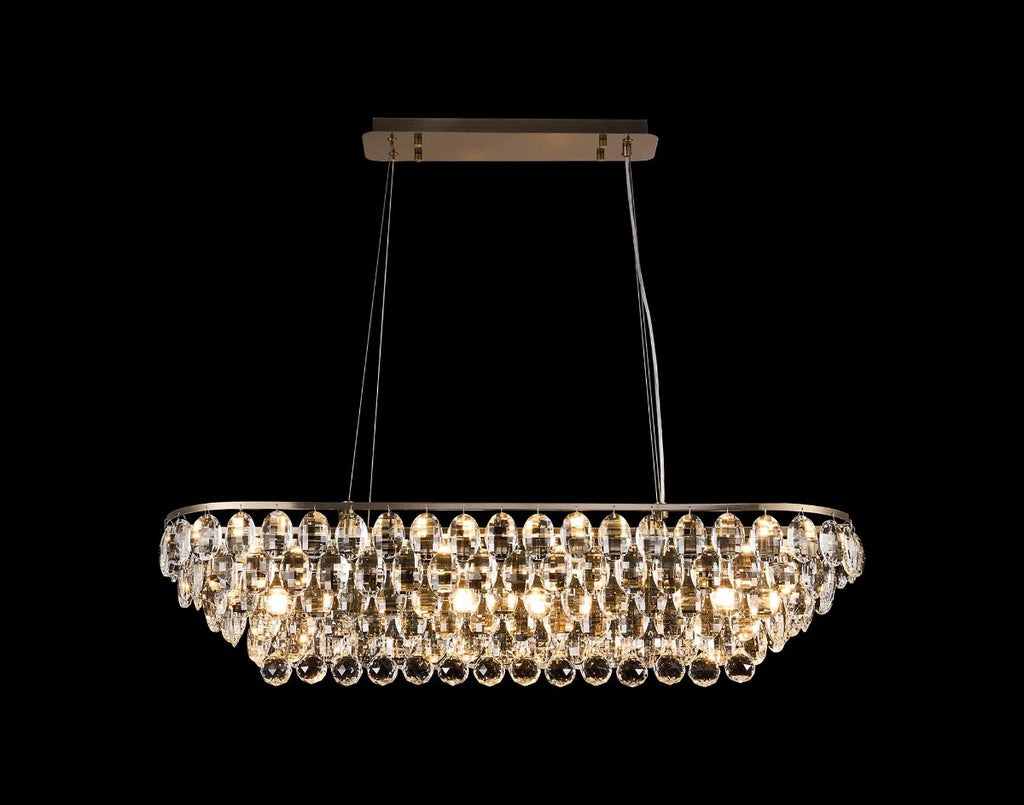 Diyas Coniston 8 Light Linear Pendant Light in Antique Brass