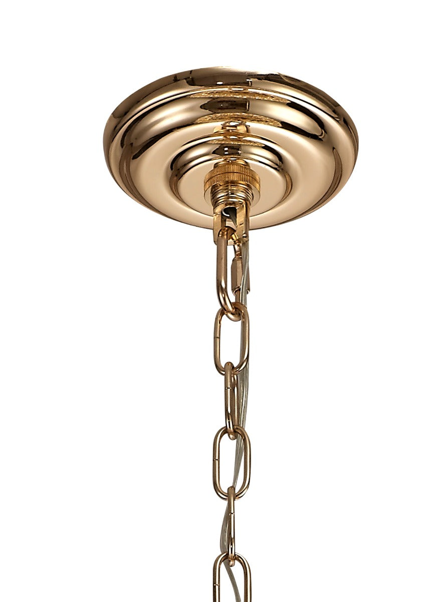 Diyas Coniston 9 Light Large Pendant Light in Gold with Crystal